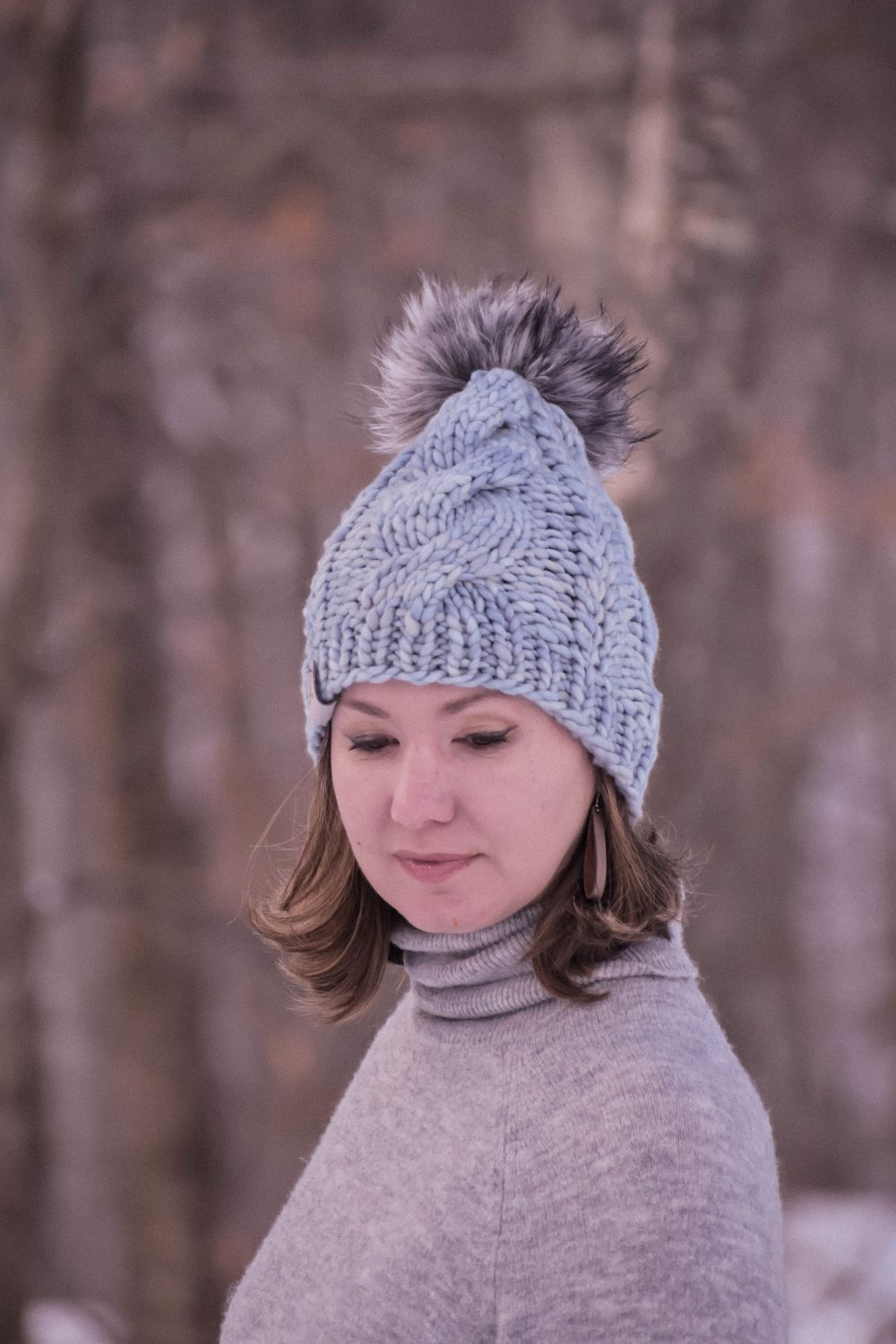 The Mary  Hat Knitting Pattern in Super Bulky.