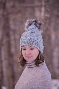 The Mary Hat Knit Pattern in Super Bulky yarn.